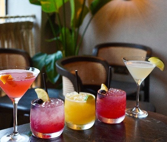 Traditional Indian Food and Drinks at Sanam Tandoori Pint of Cobra sitting on a bar